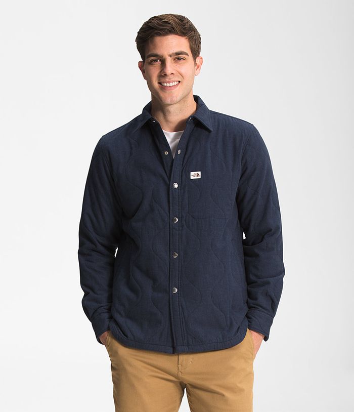 The North Face Mens Shirt Quilted Overshirt 945CAZXNP - Navy